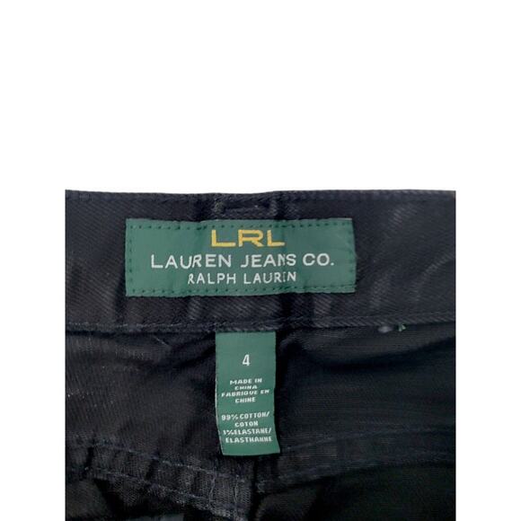 Lauren Ralph Lauren LRL Black Skinny Pant Womens 4 High Rise Stretch Ponte Denim - Picture 4 of 4